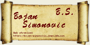 Bojan Simonović vizit kartica